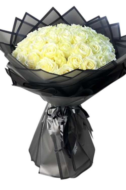 50 Adet Beyaz Gül Buketi