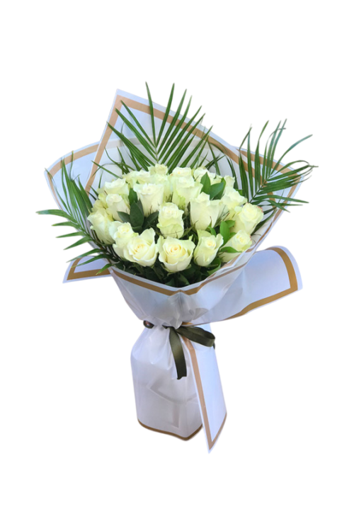 25 Beyaz Gül Buketi