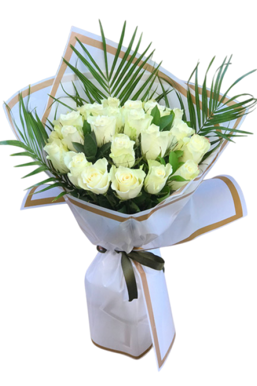 25 Beyaz Gül Buketi
