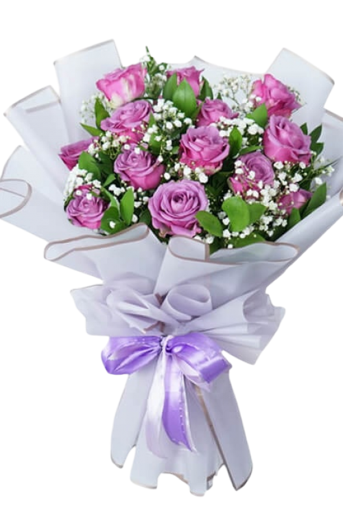 13 Lila Gül Buketi