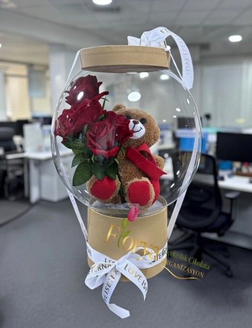 Balon Kutuda Ayıcık Güller