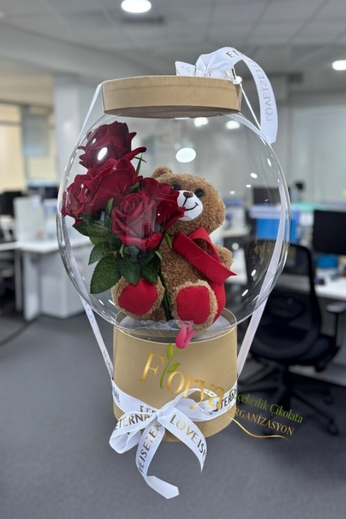 Balon Kutuda Ayıcık Güller