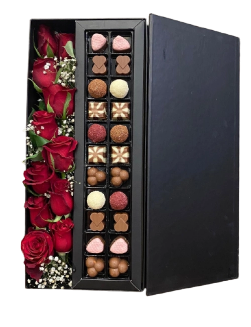 Kutuda Çiçek ve Çikolata