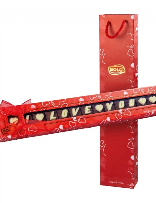 Harf Çikolata 82g ( kalp desenli kutu)