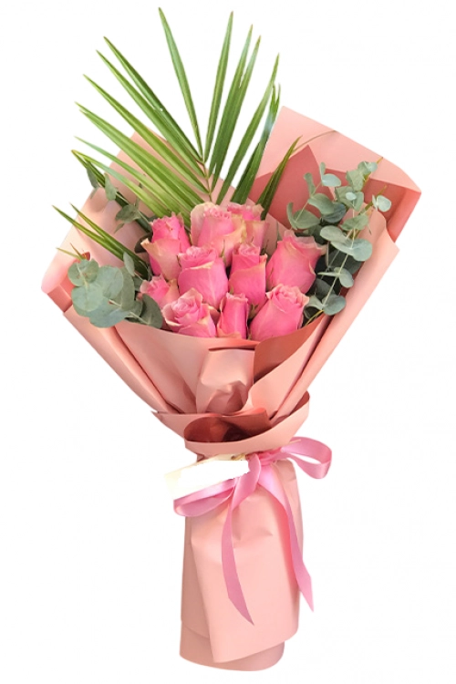 10 Adet Pembe Gül Buketi