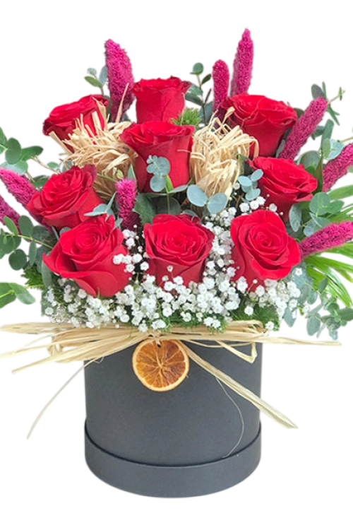 Kutuda 9 Kırmızı Gül