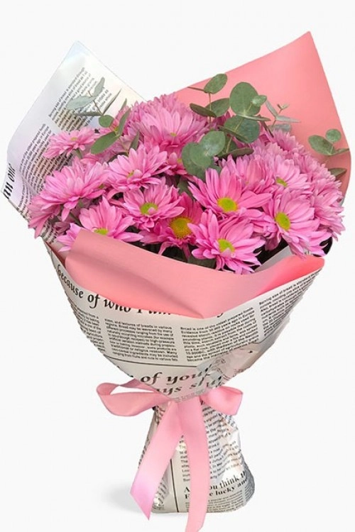 Pembe Papatyalar Çiçek Buketi