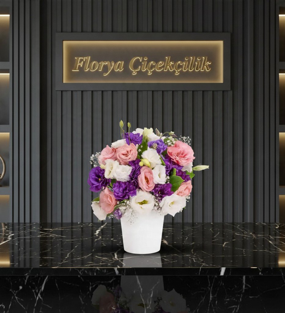 Zarafetin Renkleri: Pembe ve Mor Lisianthus Aranjmanı